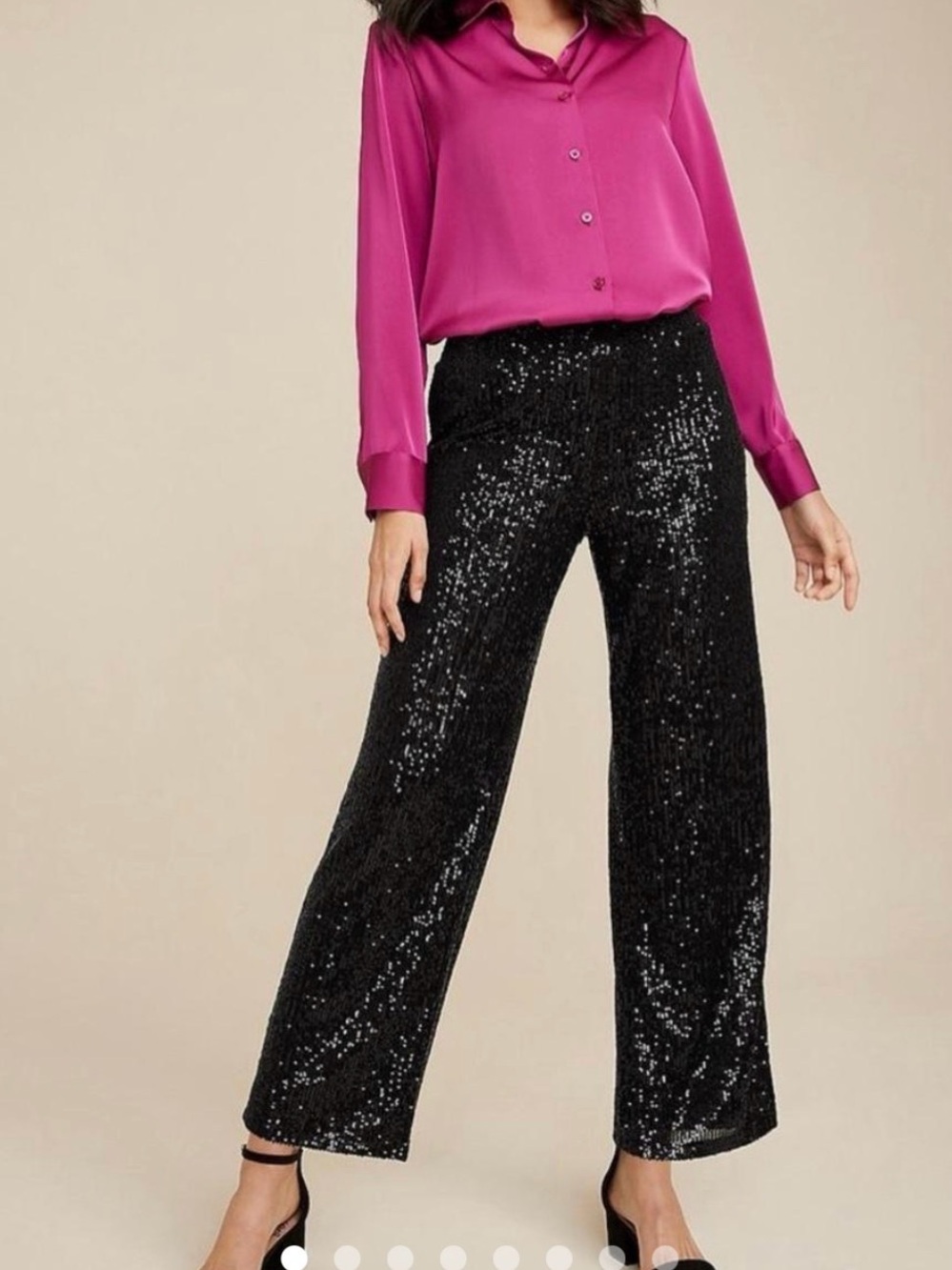 Sequin wide leg pants